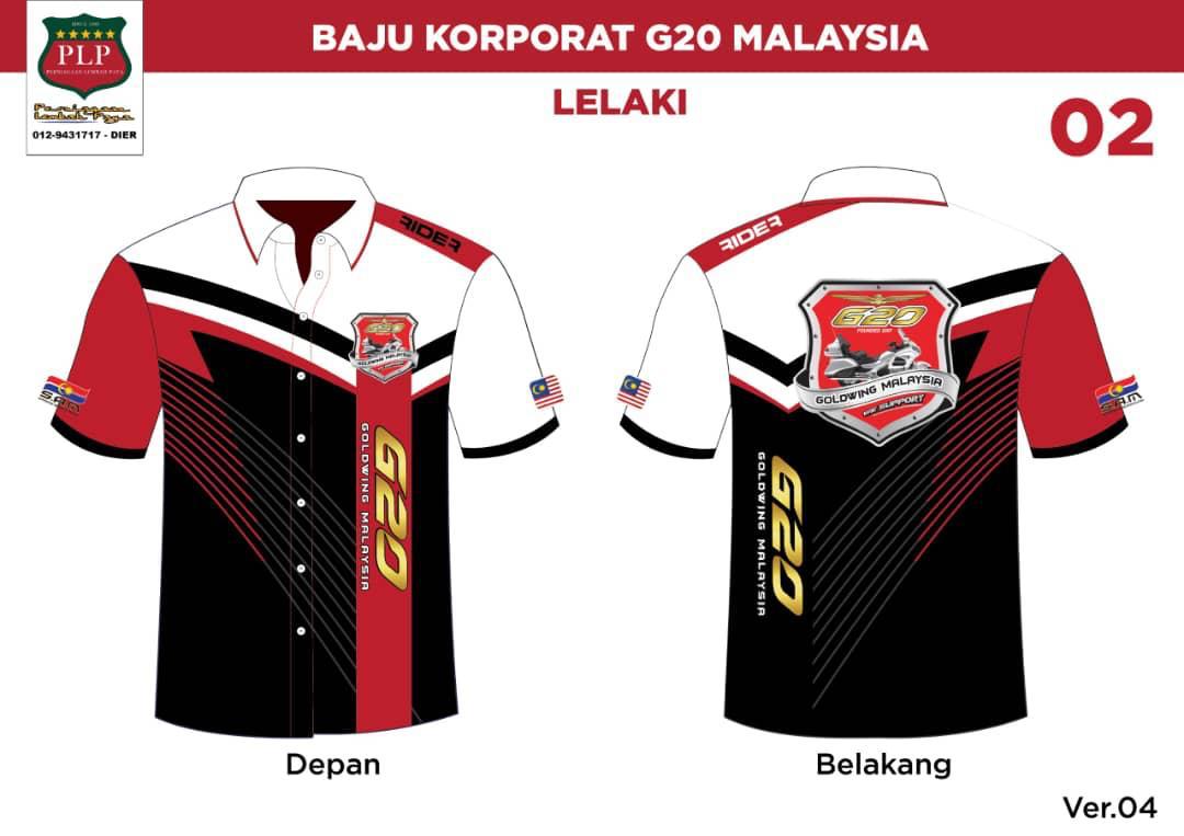 Baju Ride Merah Logo Sulam